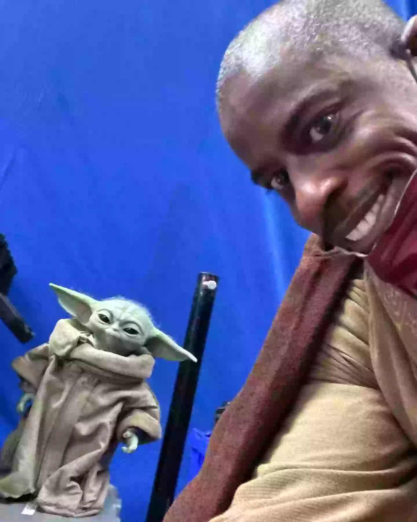 Ahmed Best on the set of The Mandalorian.
