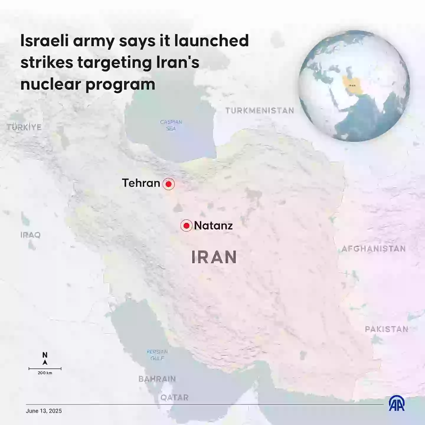 Israeli army says it launched strikes targeting Iran's nuclear program (Yilmaz Yucel/Anadolu via Getty Images)