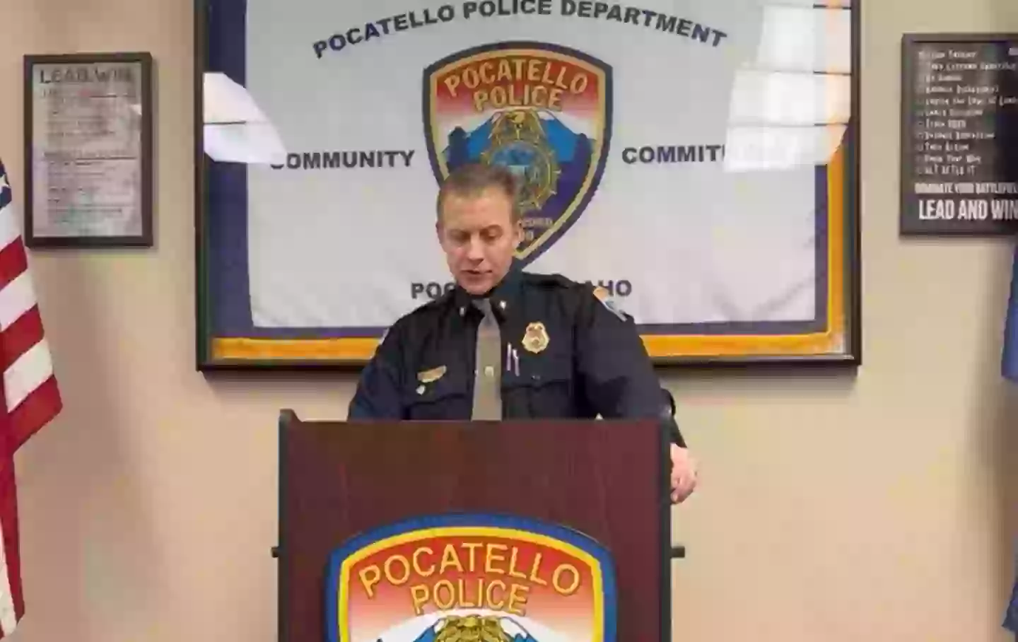 Chief Roger Schei read out a statement at a press conference (Facebook/ City of Pocatello - City Hall)