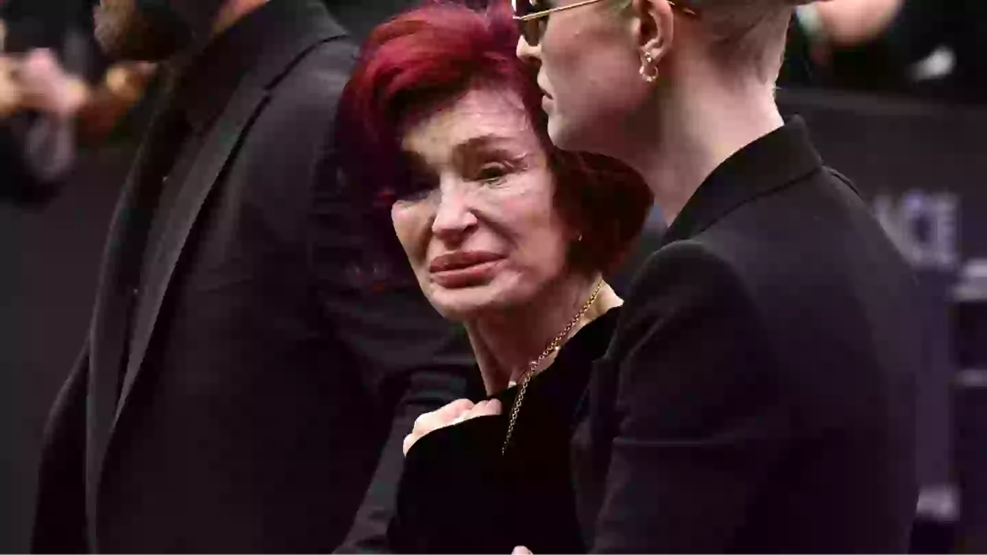 Emotional Sharon Osbourne spotted for first time since Ozzy's death with rarely seen daughter at his procession