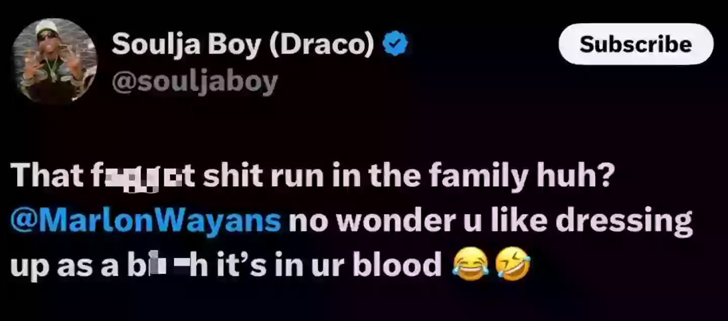 Soulja Boy attacked Wayans on X