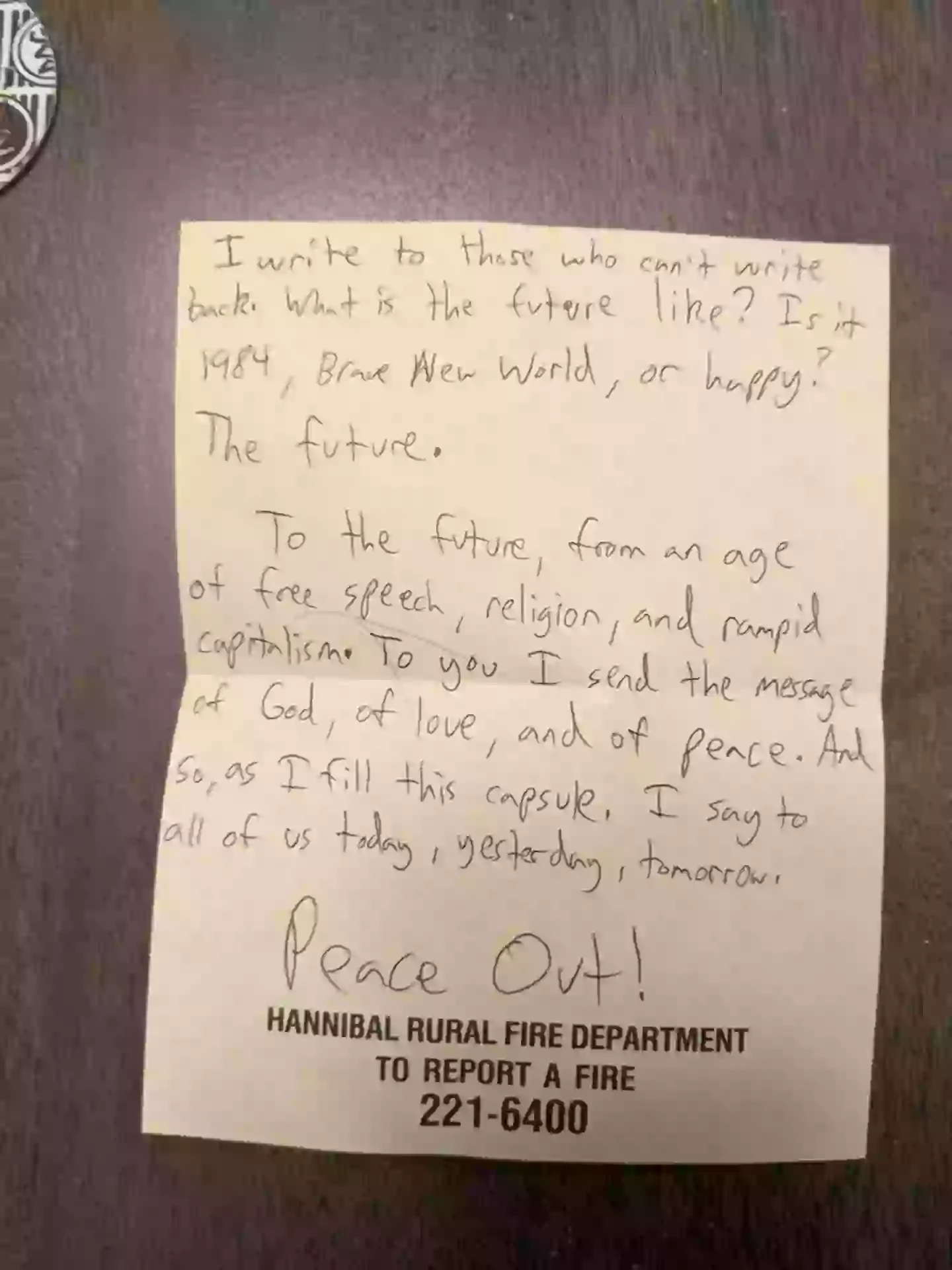 Dylan also wrote a note (Twitter/@FrDylanSchrader)