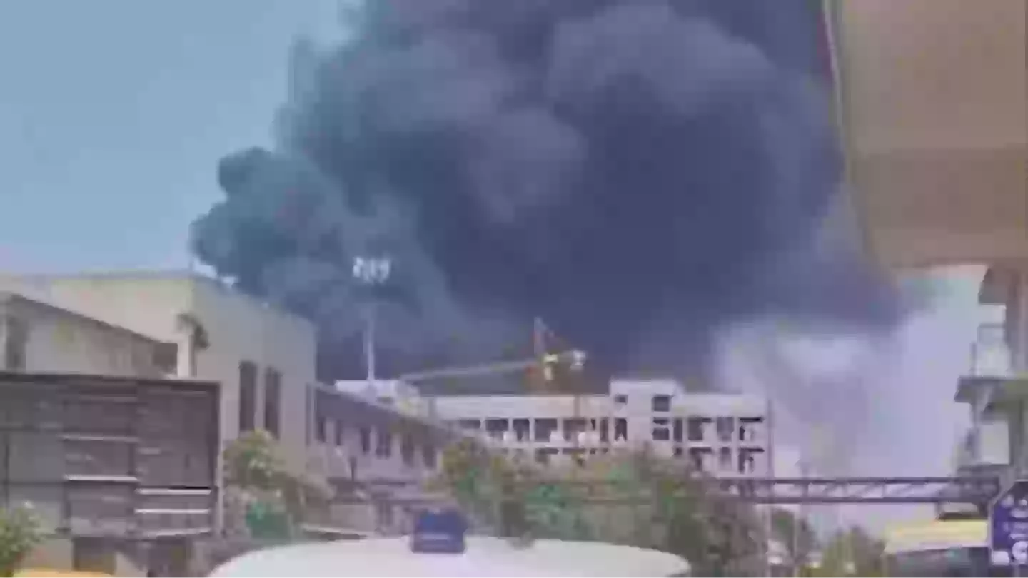 Airplane carrying over 200 passengers crashes shortly after takeoff as footage shows plumes of smoke