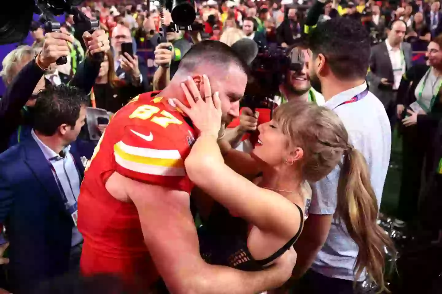 The couple had a very different outcome at the Super Bowl LVIII last year (Ezra Shaw/Getty Images)