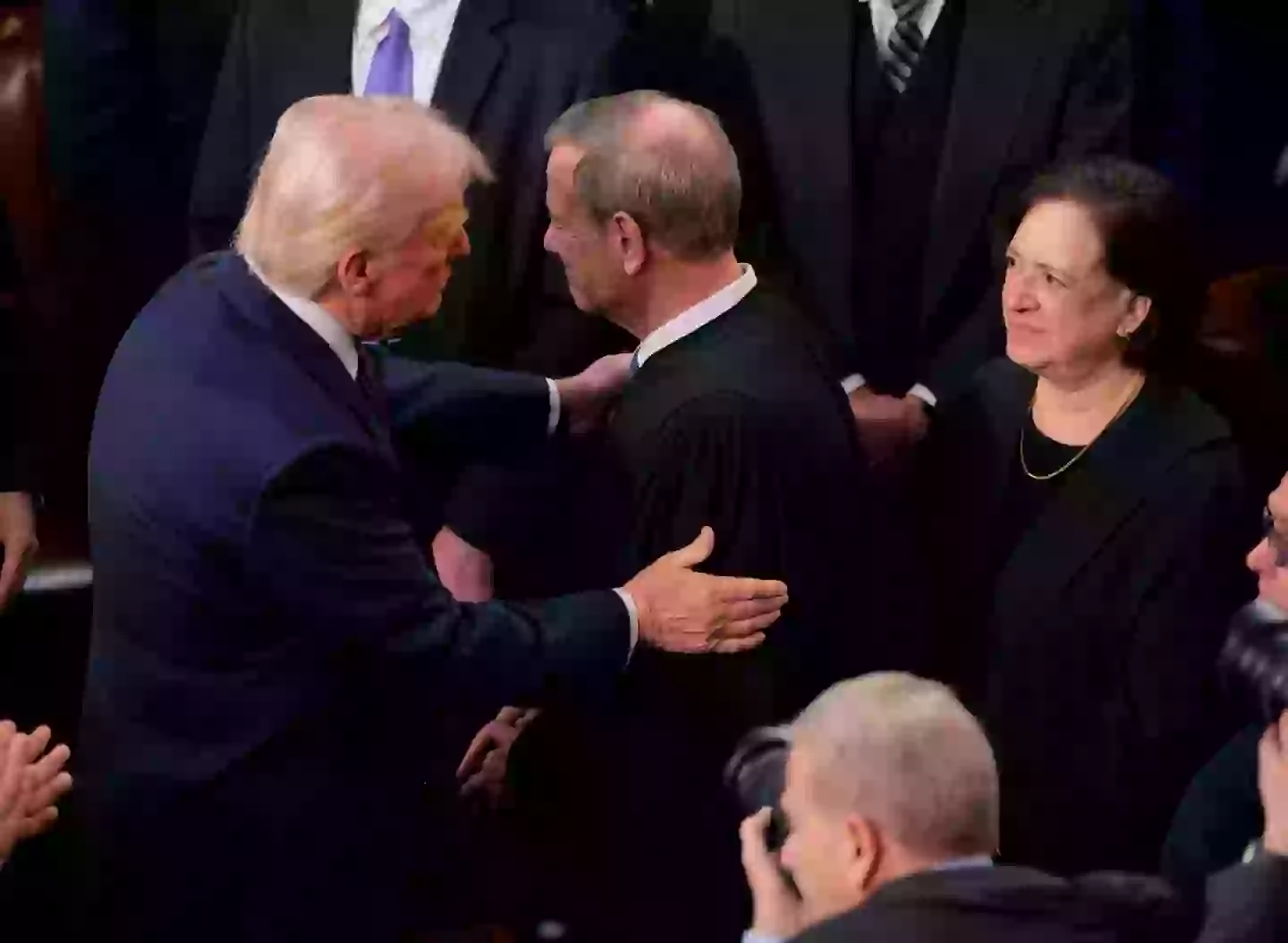 Donald Trump with John Roberts on Tuesday (Chip Somodevilla/Getty Images)