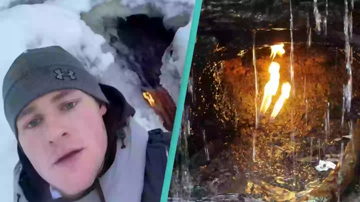 There's only nine eternal flames in the world and one is inside a waterfall