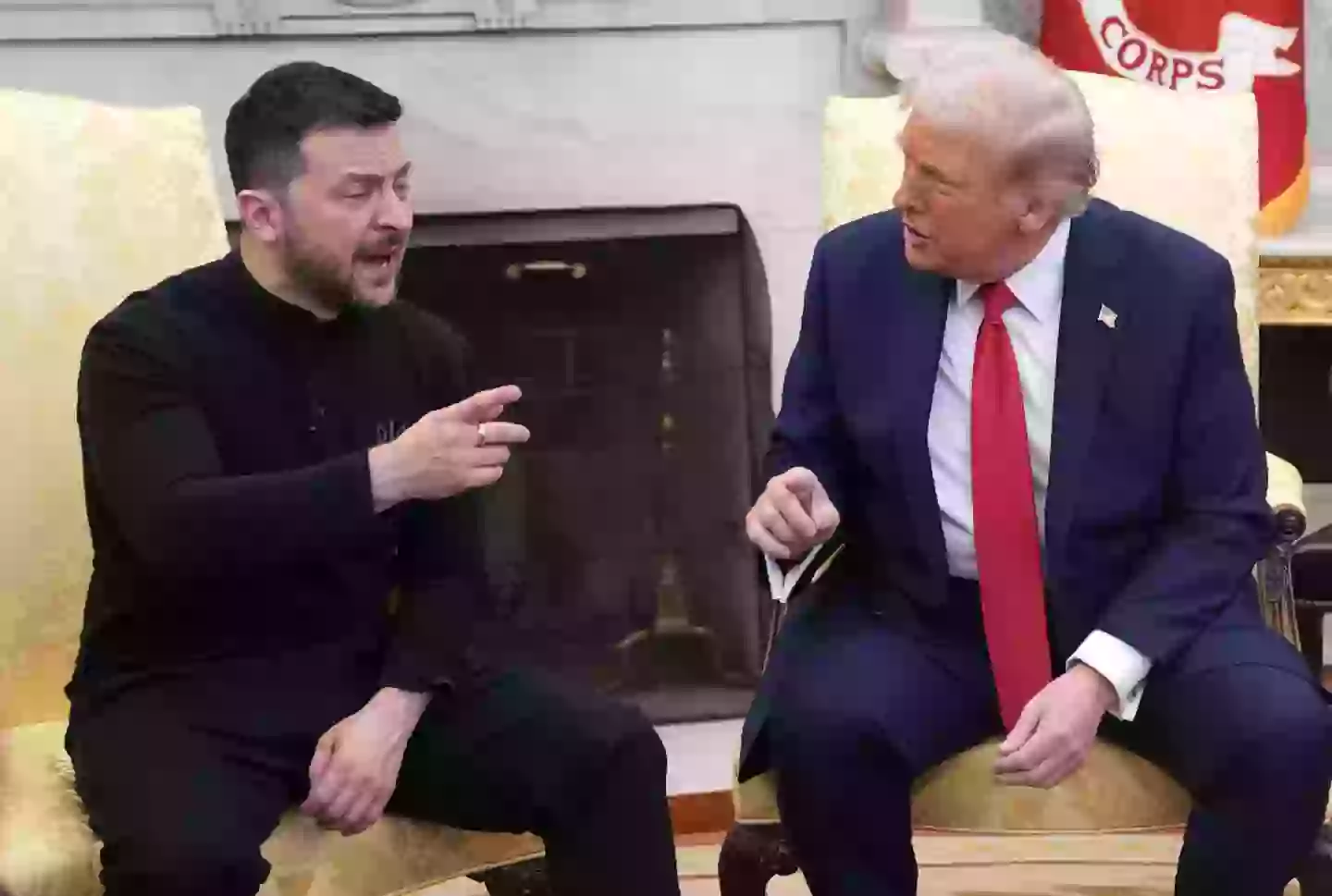 Volodymyr Zelenskyy and Donald Trump sat down for a meeting before Pope Francis' funeral on April 26. (Andrew Harnik/Staff/Getty)