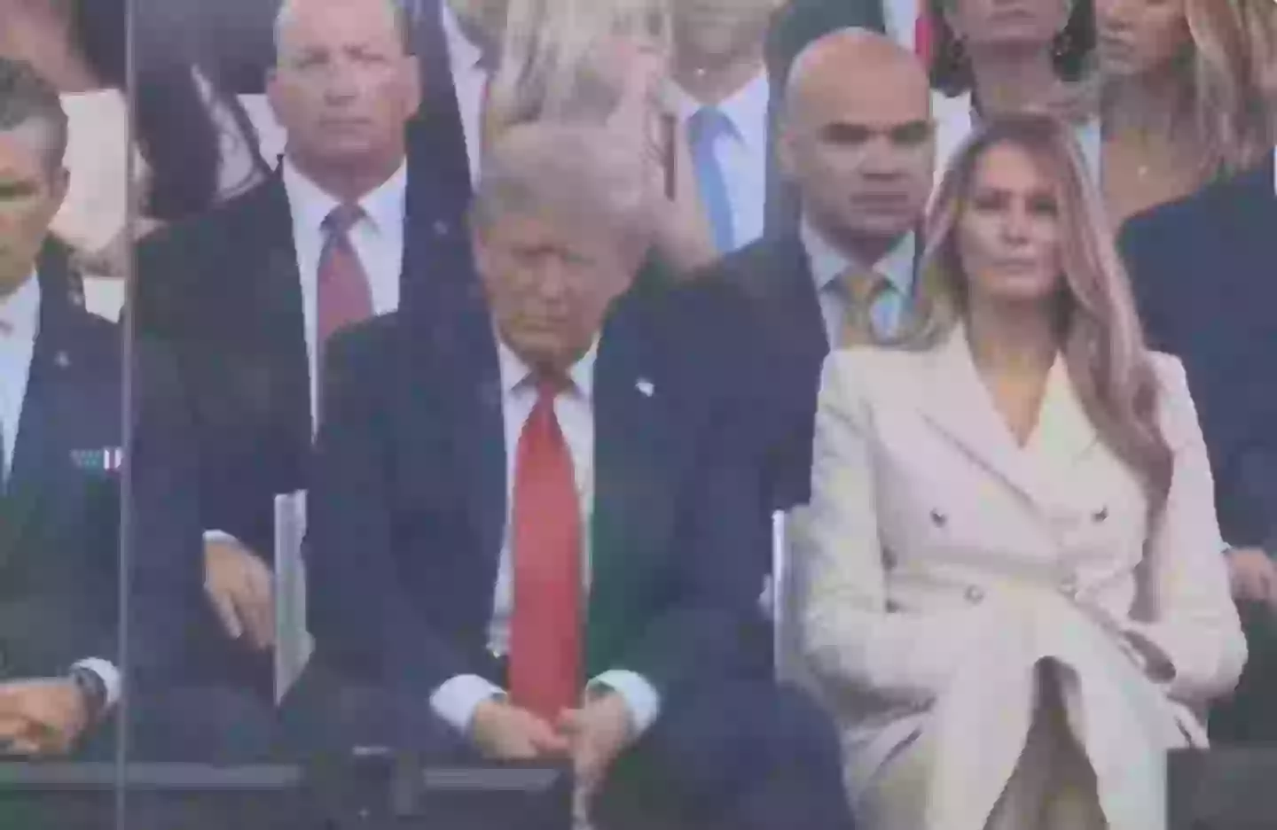 Donald Trump appeared to fall asleep during the parade (X)