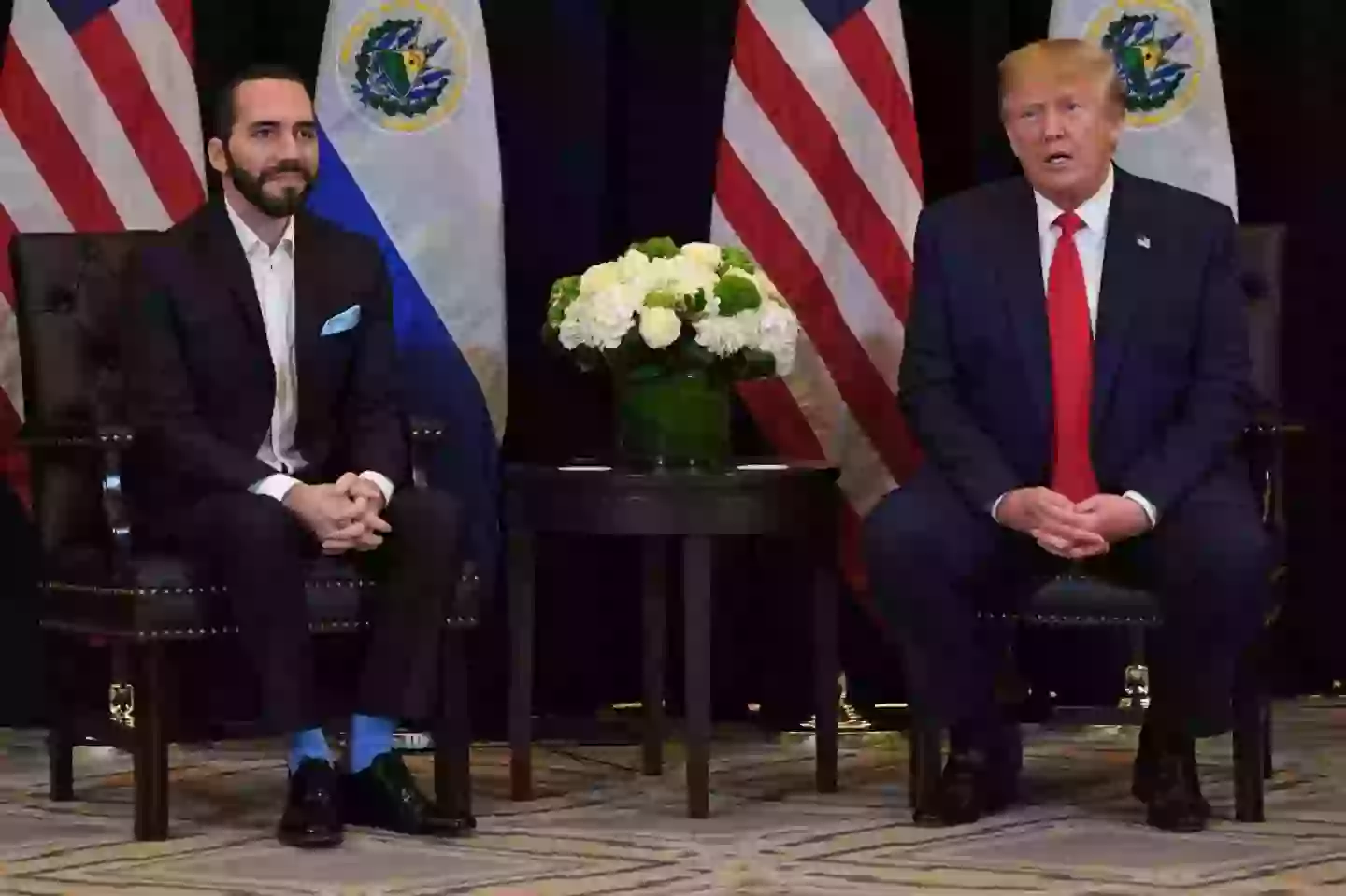 US President Donald Trump and President Nayib Bukele of El Salvador, pictured in 2019 (SAUL LOEB/AFP via Getty Images)
