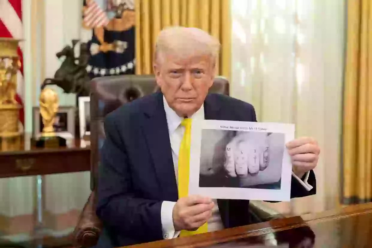 President Donald Trump shared a picture of García's hand which appeared to be photoshopped (Truth Social/realdonaldtrump)