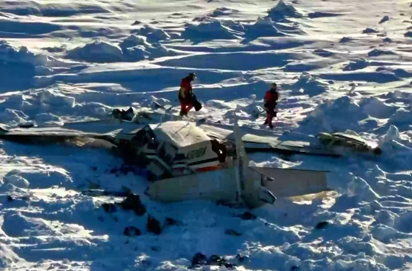 The wreckage of the missing plane was located (Twitter/@USCGAlaska)