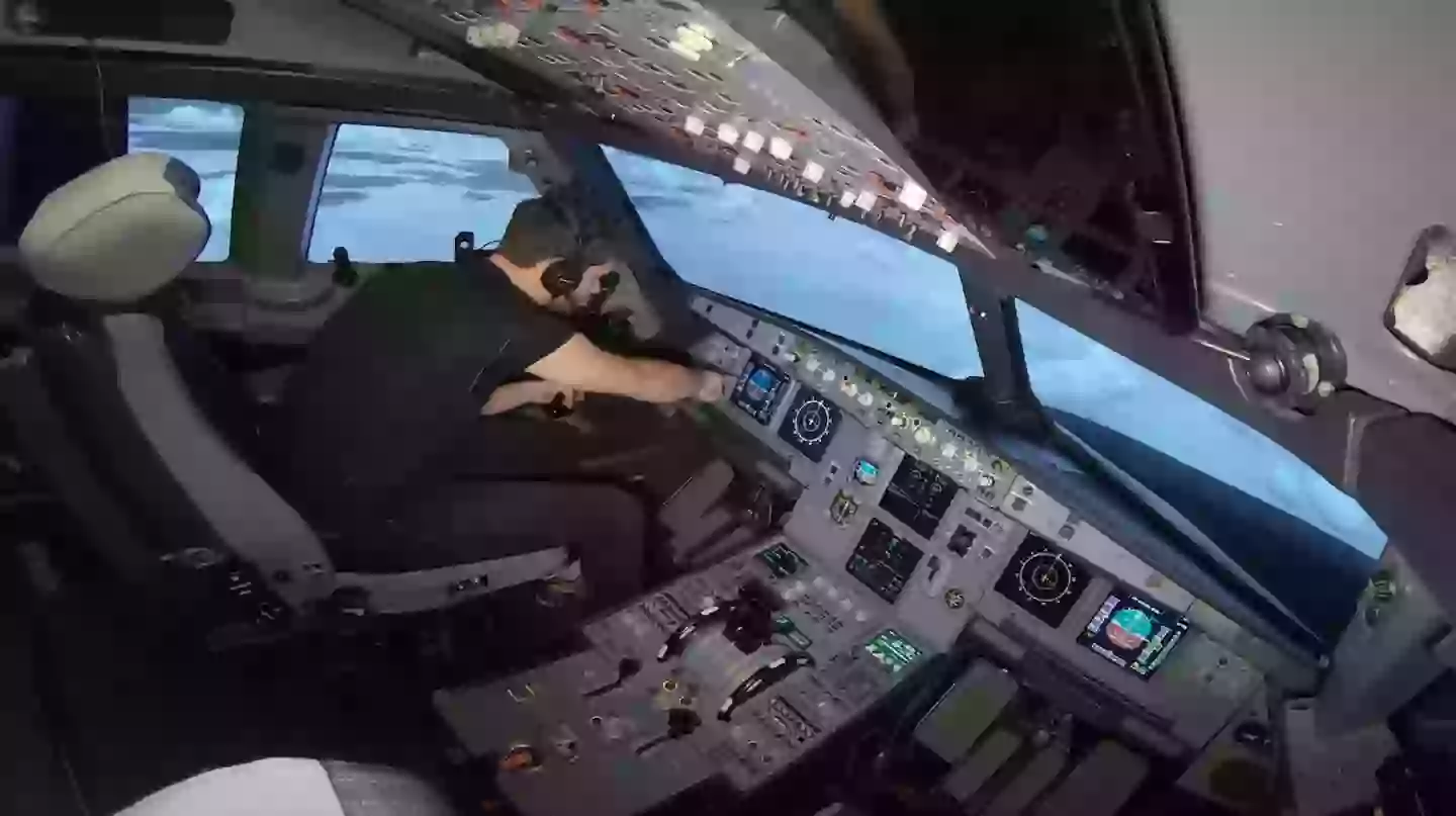 François Calvier received instructions from air traffic control. (François Calvier/YouTube)