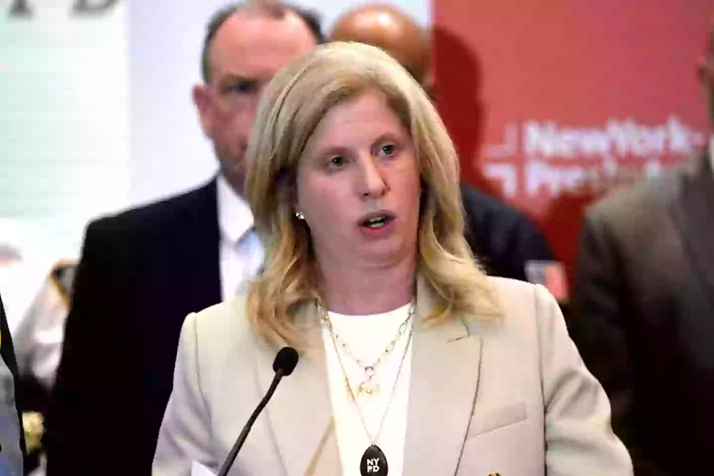 New York City Police Commissioner Jessica Tisch has shared details on the tragic ordeal (JOHN LAMPARSKI/AFP via Getty Images)