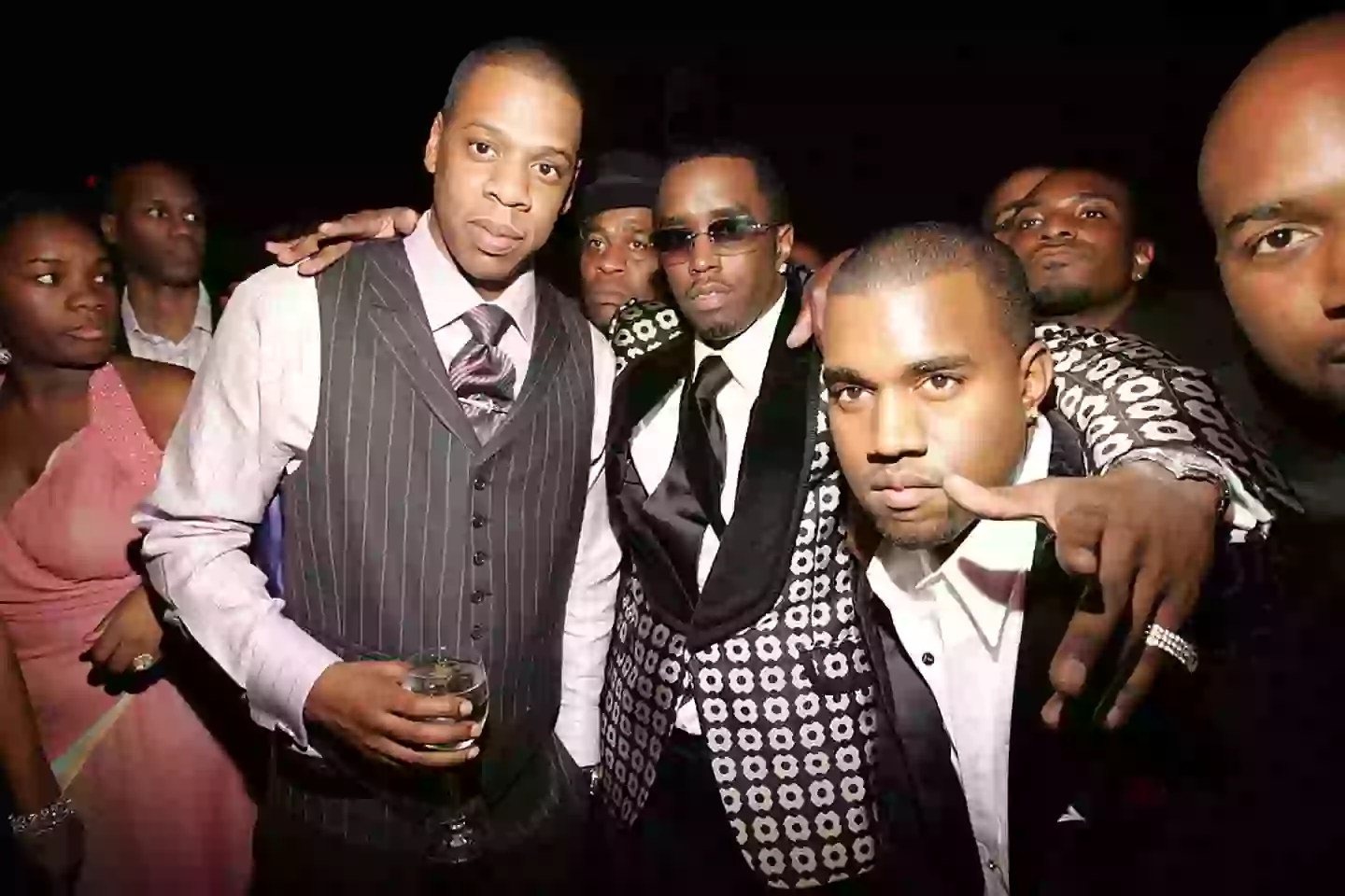 Friends Jay-Z, Diddy and Kanye West pictured together in 2004 (KMazur/WireImage for PMK / HBH)
