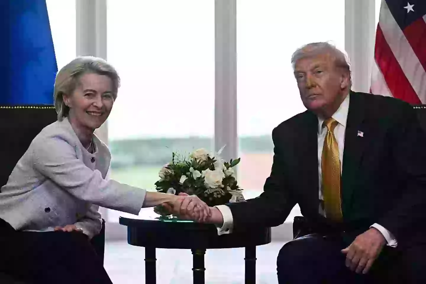 Trump and European Commission President Ursula von der Leyen came to an agreement last month (BRENDAN SMIALOWSKI/AFP via Getty Images)