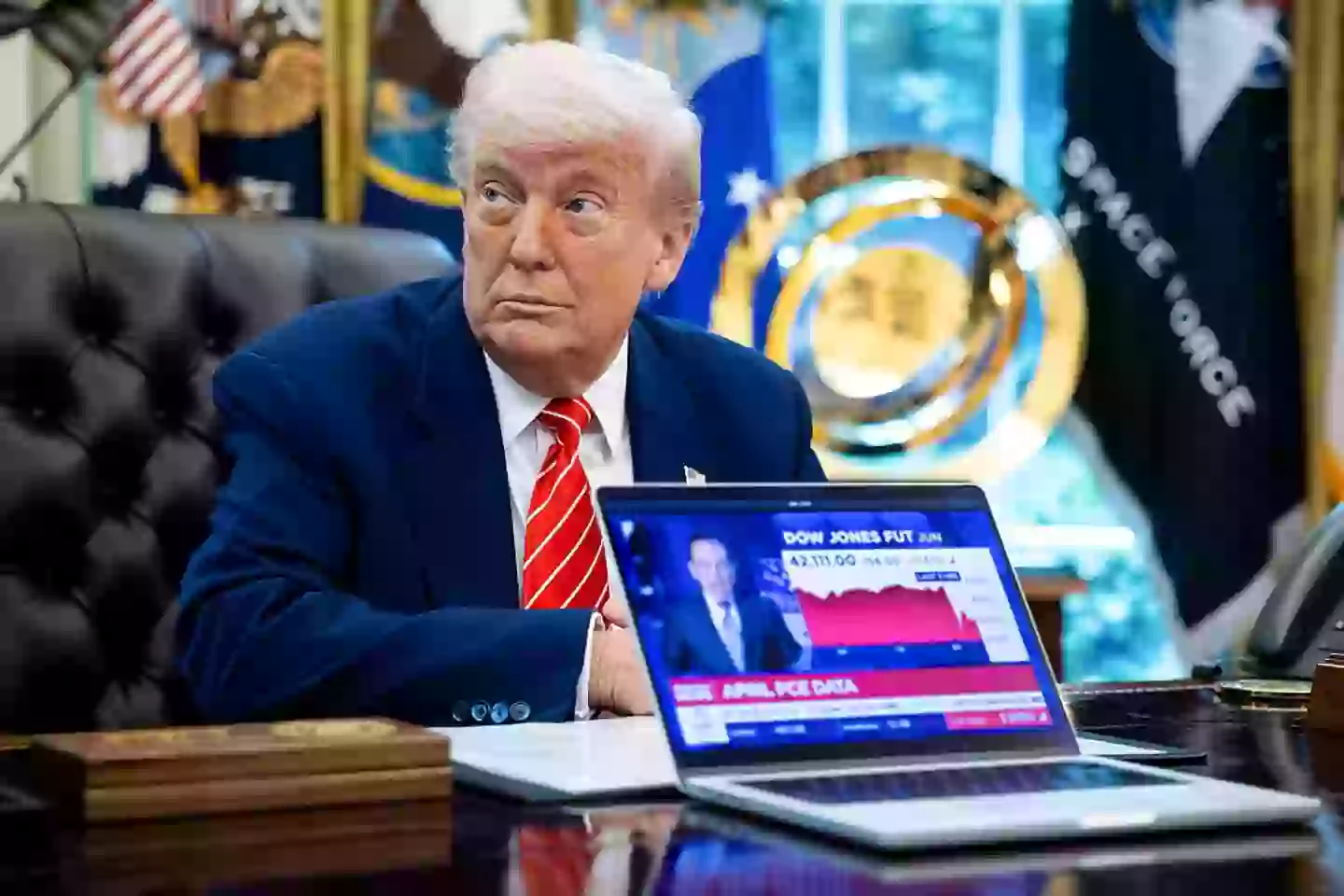 The POTUS has long insisted that the US economy will be stronger than ever after his term is up (Francis Chung/Politico/Bloomberg via Getty Images)