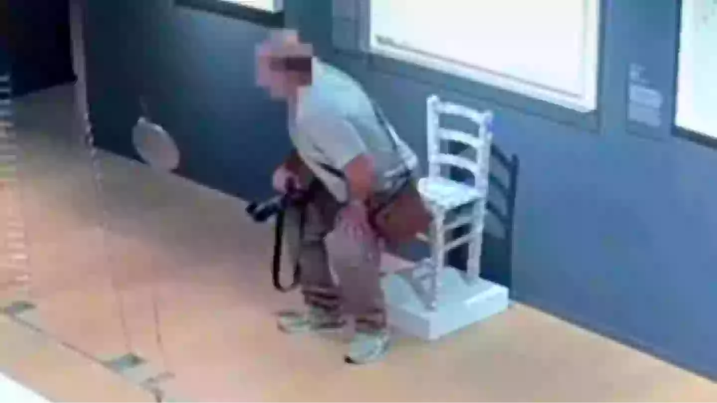 Everyone left saying the same thing after shocking footage shows tourist breaking 'Van Gogh' chair after sitting on it