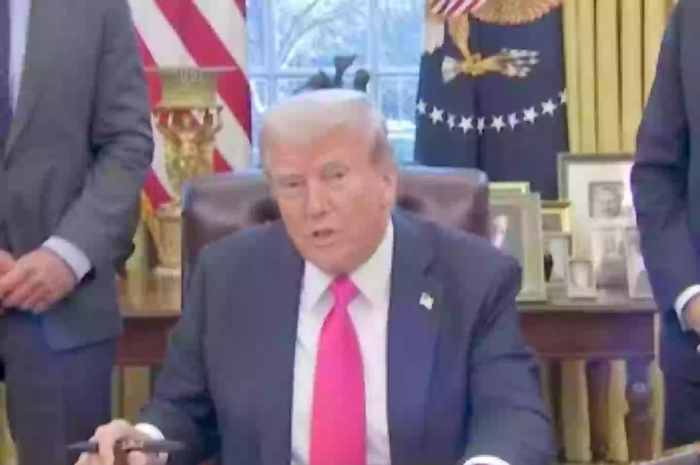 Donald Trump defended the executive order when speaking to the press (White House)