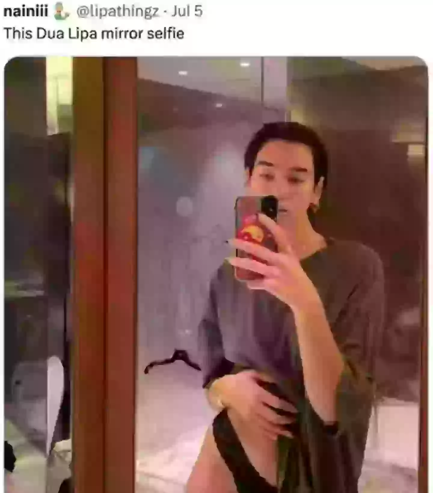 She shocked fans with her racy bathroom picture (Instagram/@dualipa/Twitter)