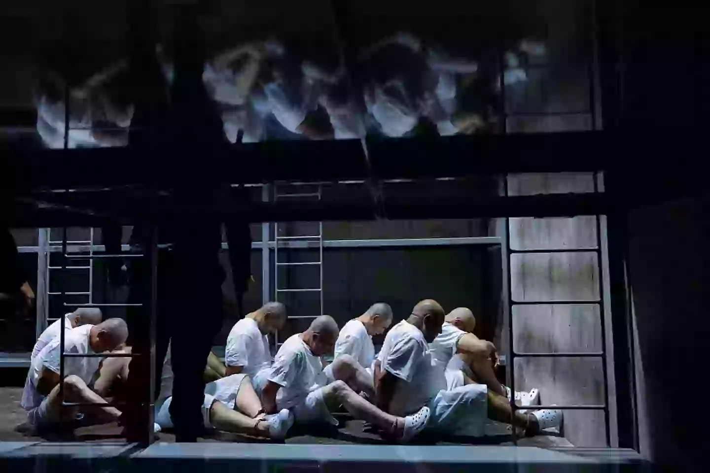 Hundreds have already been deported out of the US and into the El Salvador mega jail without any legal barriers (El Salvador Press Presidency Office/Anadolu via Getty Images)