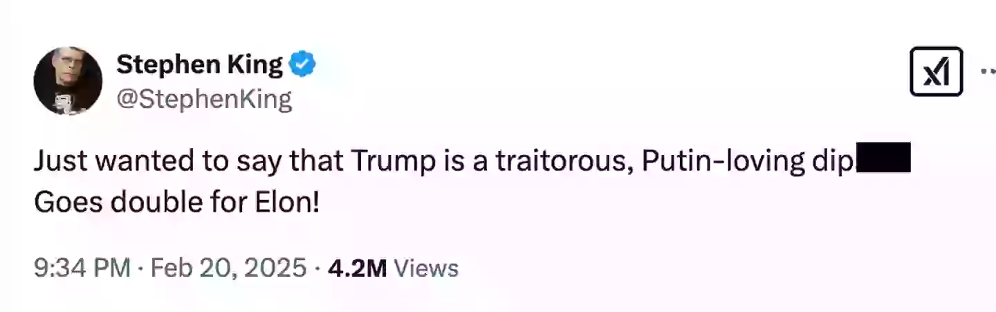 King didn't hold back on his return to Twitter (X/@stephenking)