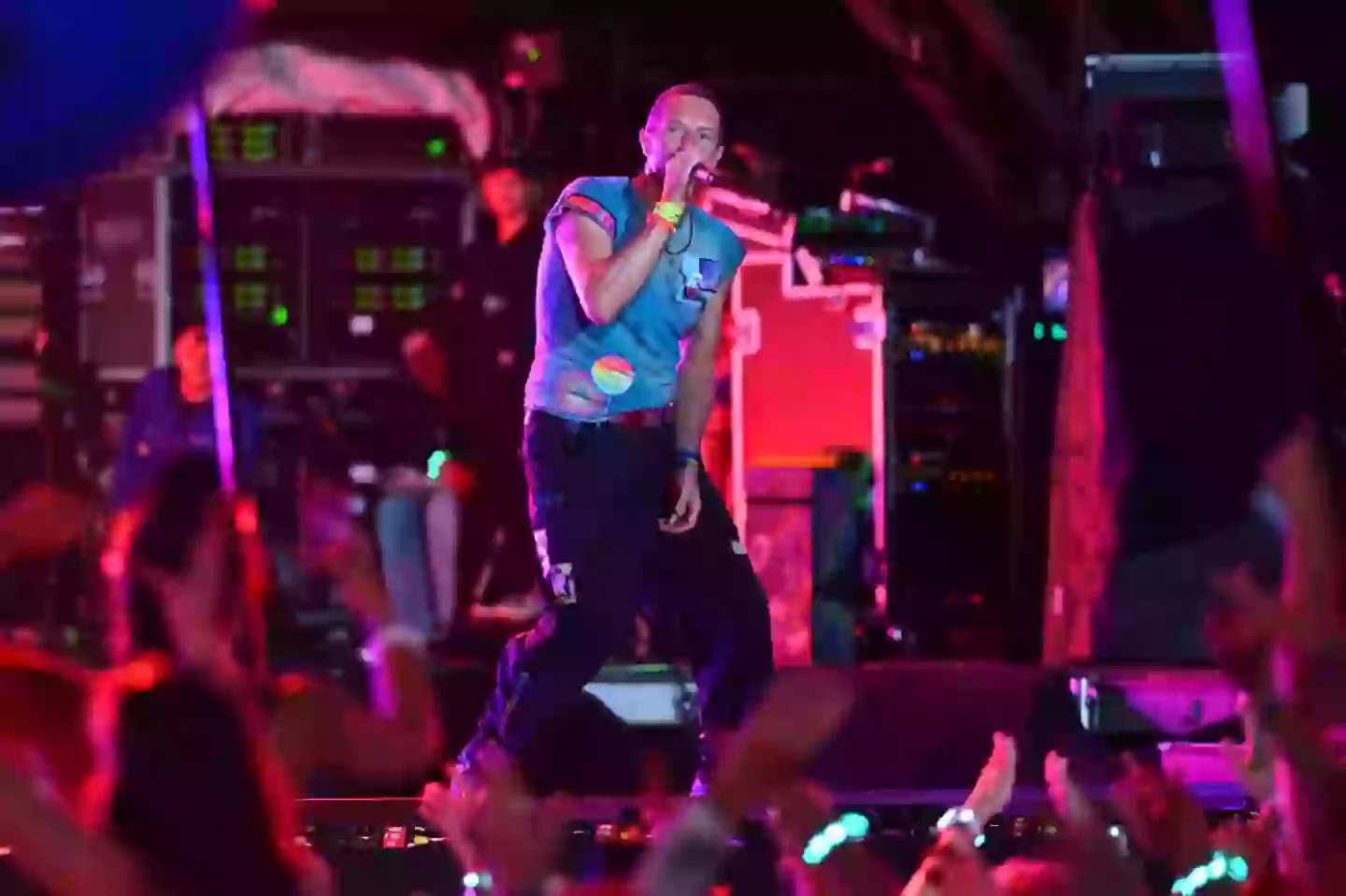 Chris Martin pointed out the pair at the Coldplay gig (Joe Maher/Getty Images)