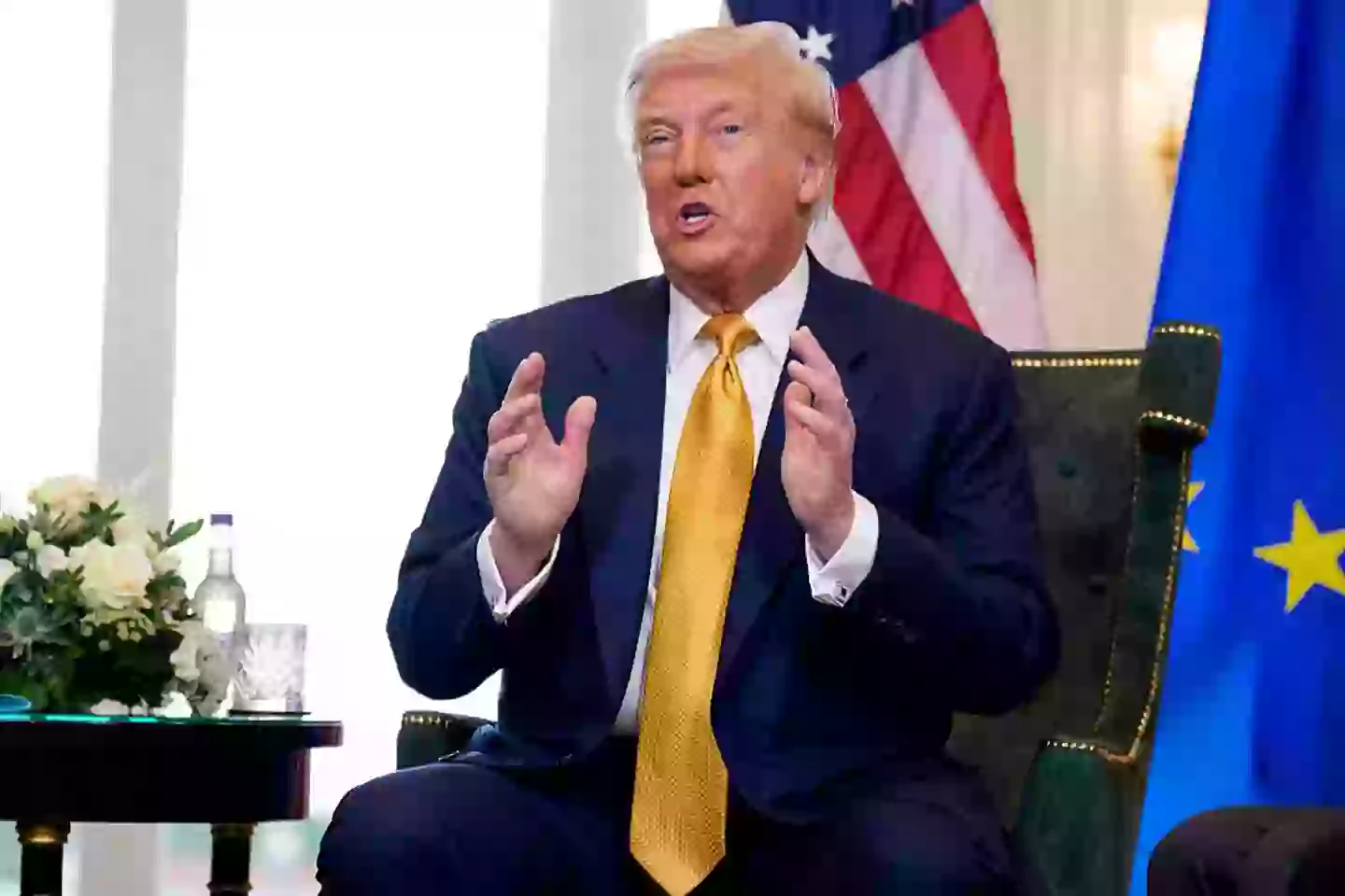 Trump has denied ever going to the disgraced financier's island (Andrew Harnik/Getty Images)