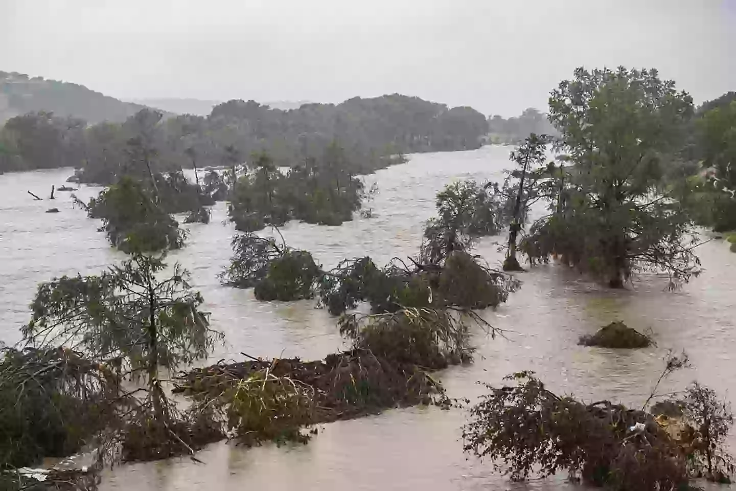 The scene of the flood along the Guadalupe River (Eric Vryn/Getty Images)