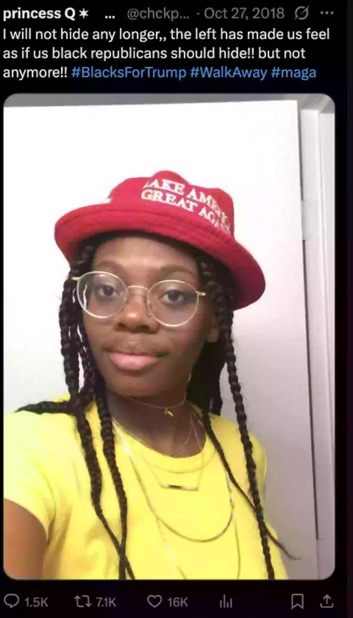 The woman admitted to lying in her post (X/@chckpeas)