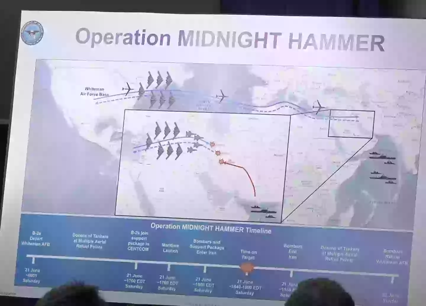 The strikes were part of the US Department of Defense's 'Operation Midnight Hammer' (Department of Defense)