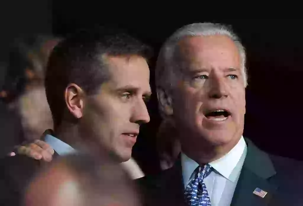 Joe Biden pictured with his son Beau Biden back in 2008. Beau tragically passed away in 2015 following a battle with brain cancer (PAUL J. RICHARDS/AFP via Getty Images)