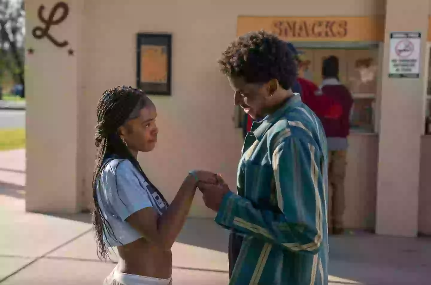 Lovie Simone as Keisha, and Michael Cooper Jr. as Justin (Netflix)