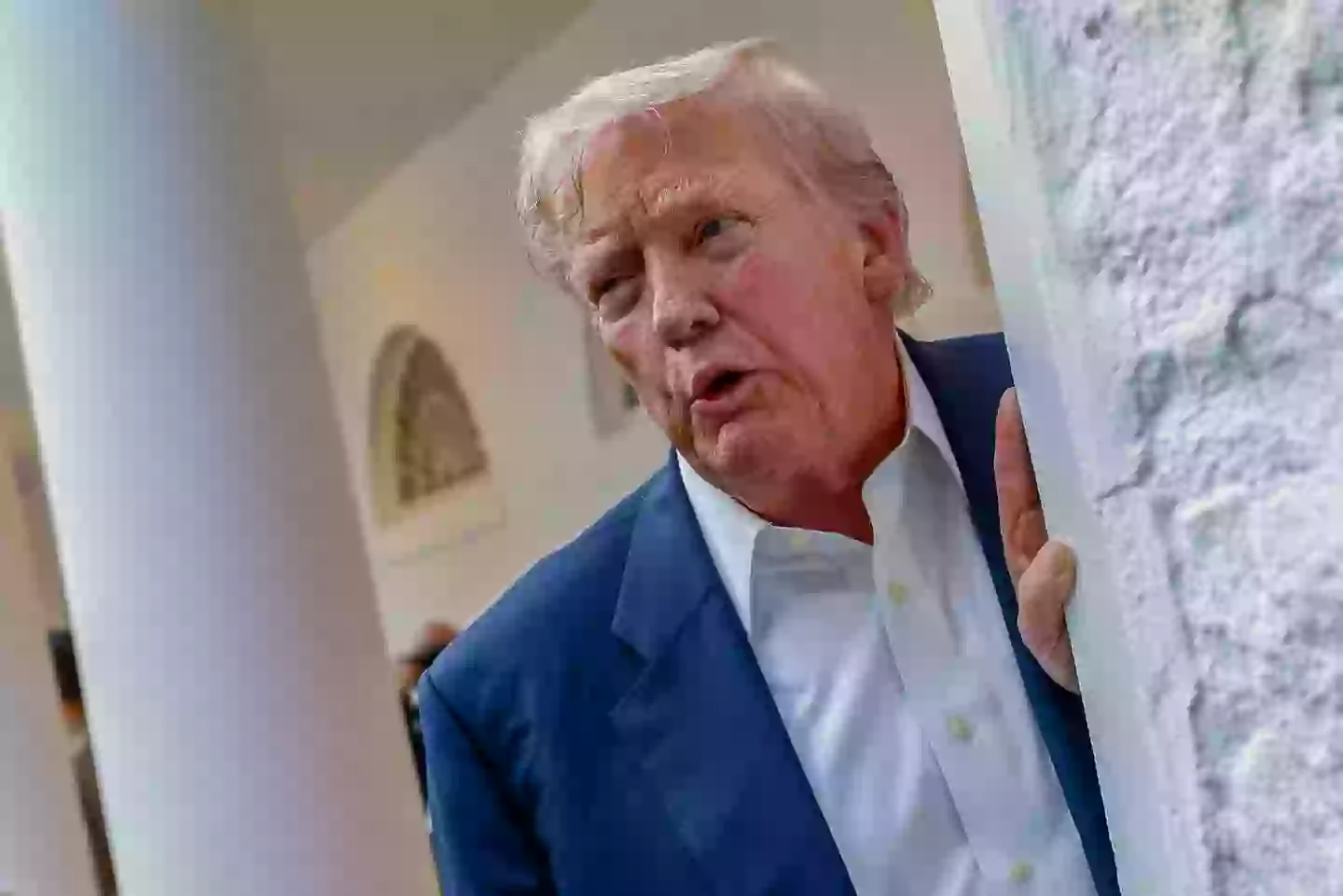 Donald Trump after returning from Scotland (credit: getty)