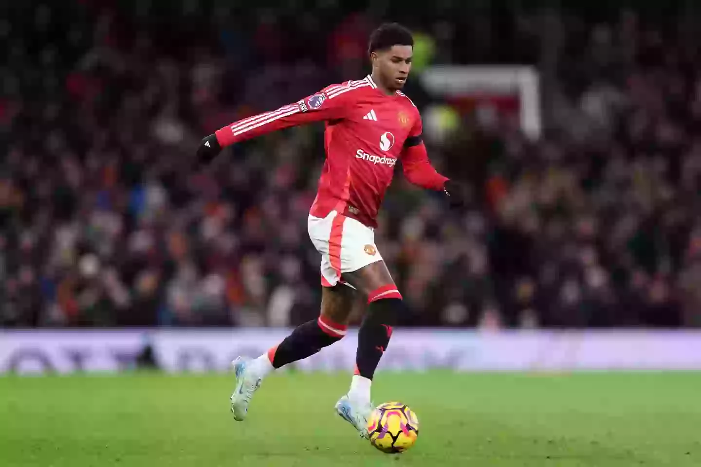 Marcus Rashford in action for Manchester United. Image: Getty