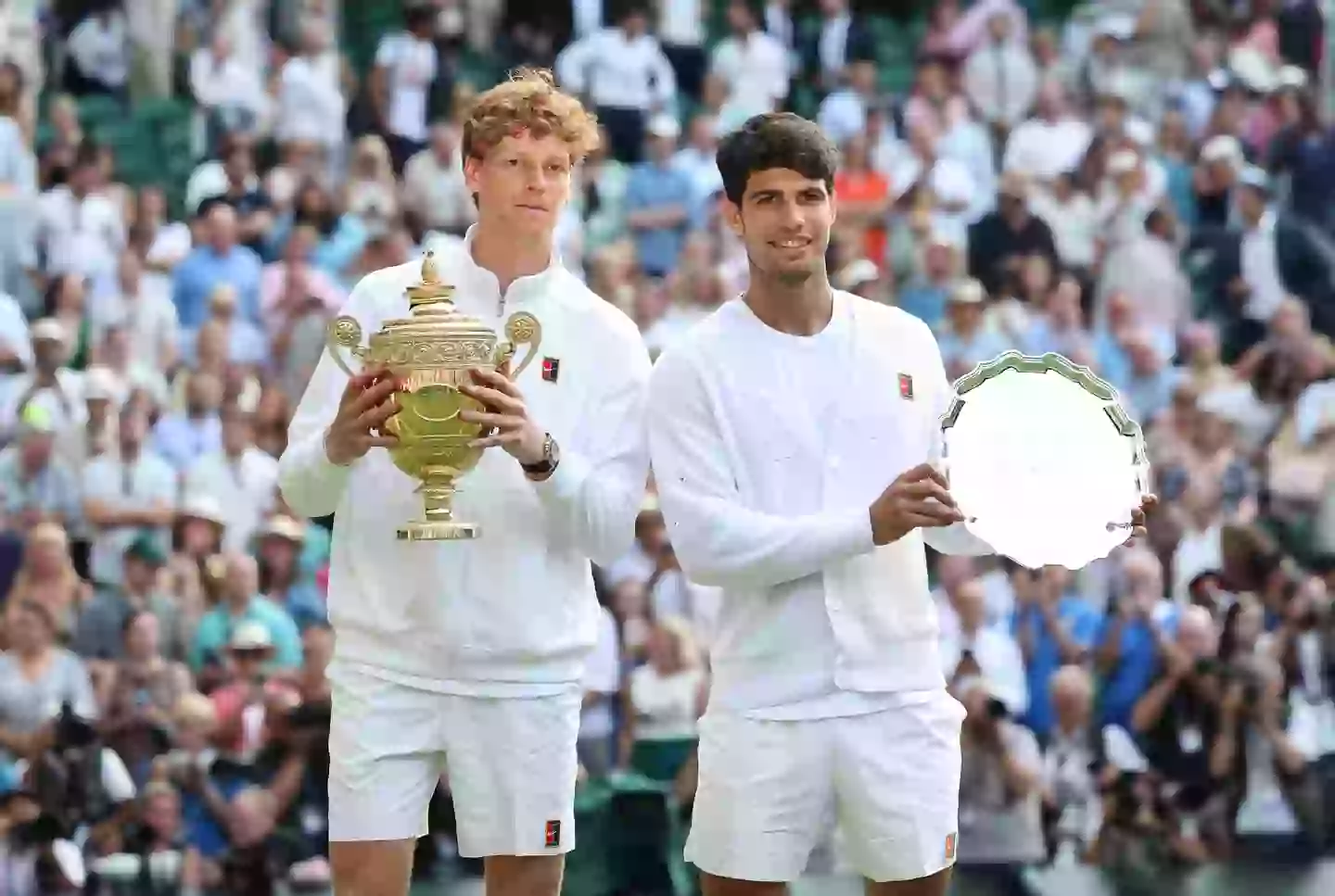 Jannik Sinner beat Carlos Alcaraz in this year's Wimbledon final. Image: Getty