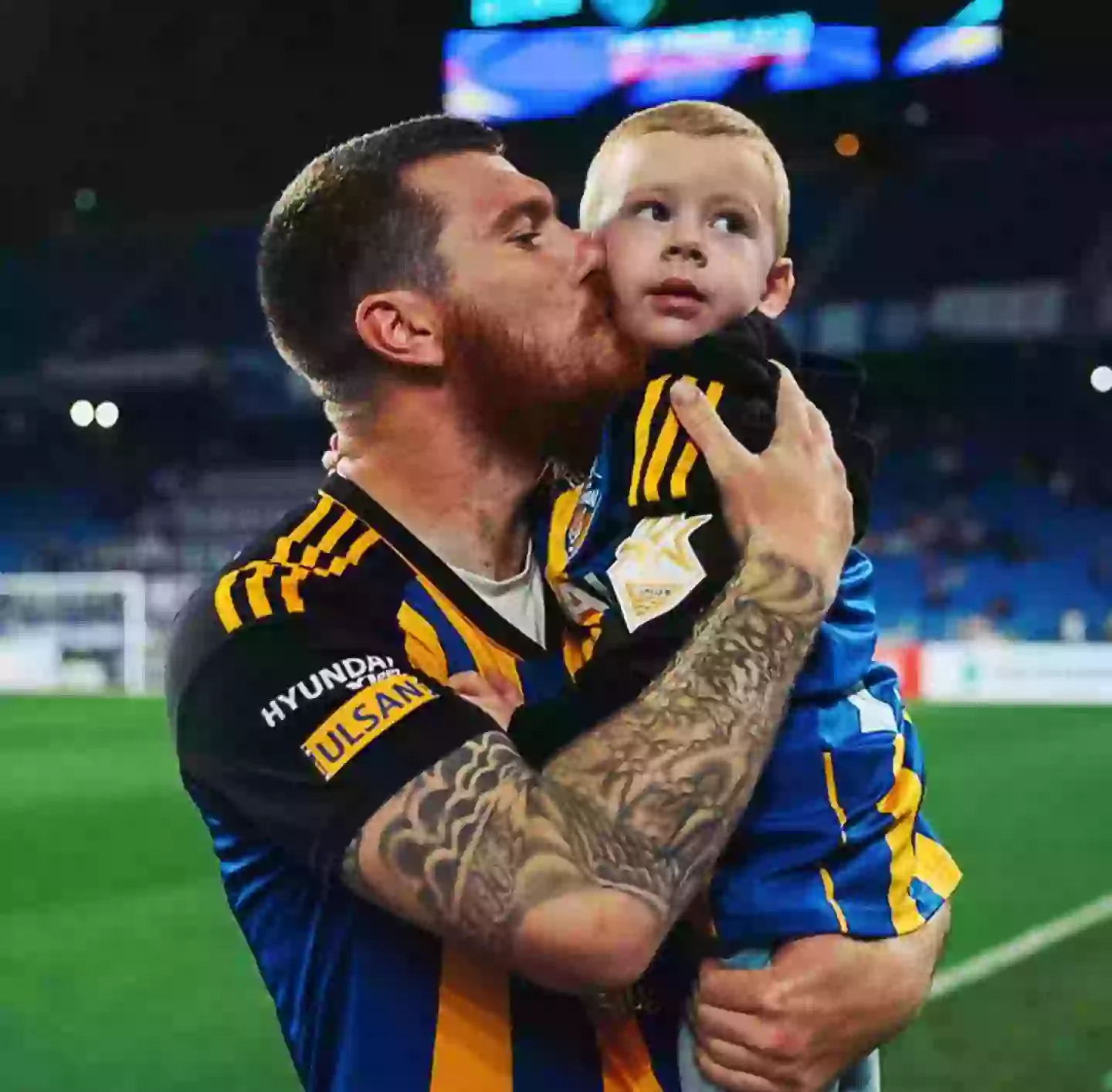 Martin with his eldest son, Konor. Image credit: Instagram/adam.martin66