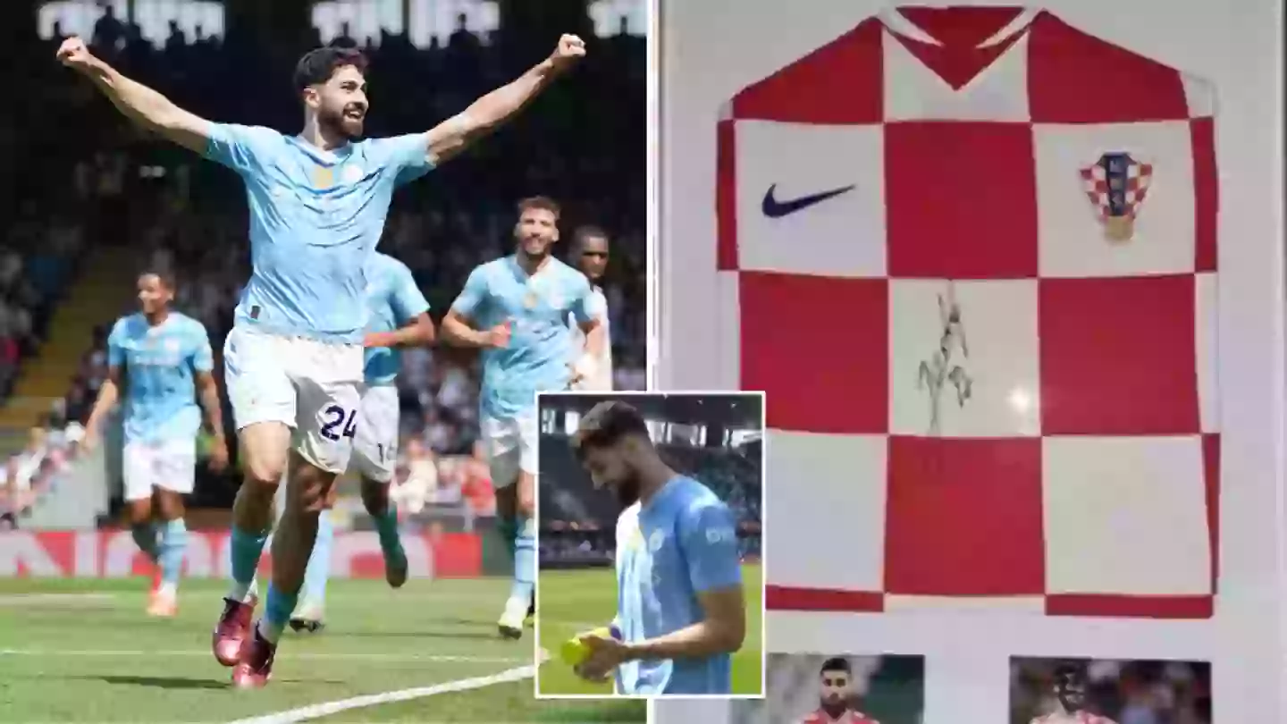 Man City Josko Gvardiol has three shirts on the wall, including surprise former Premier League star