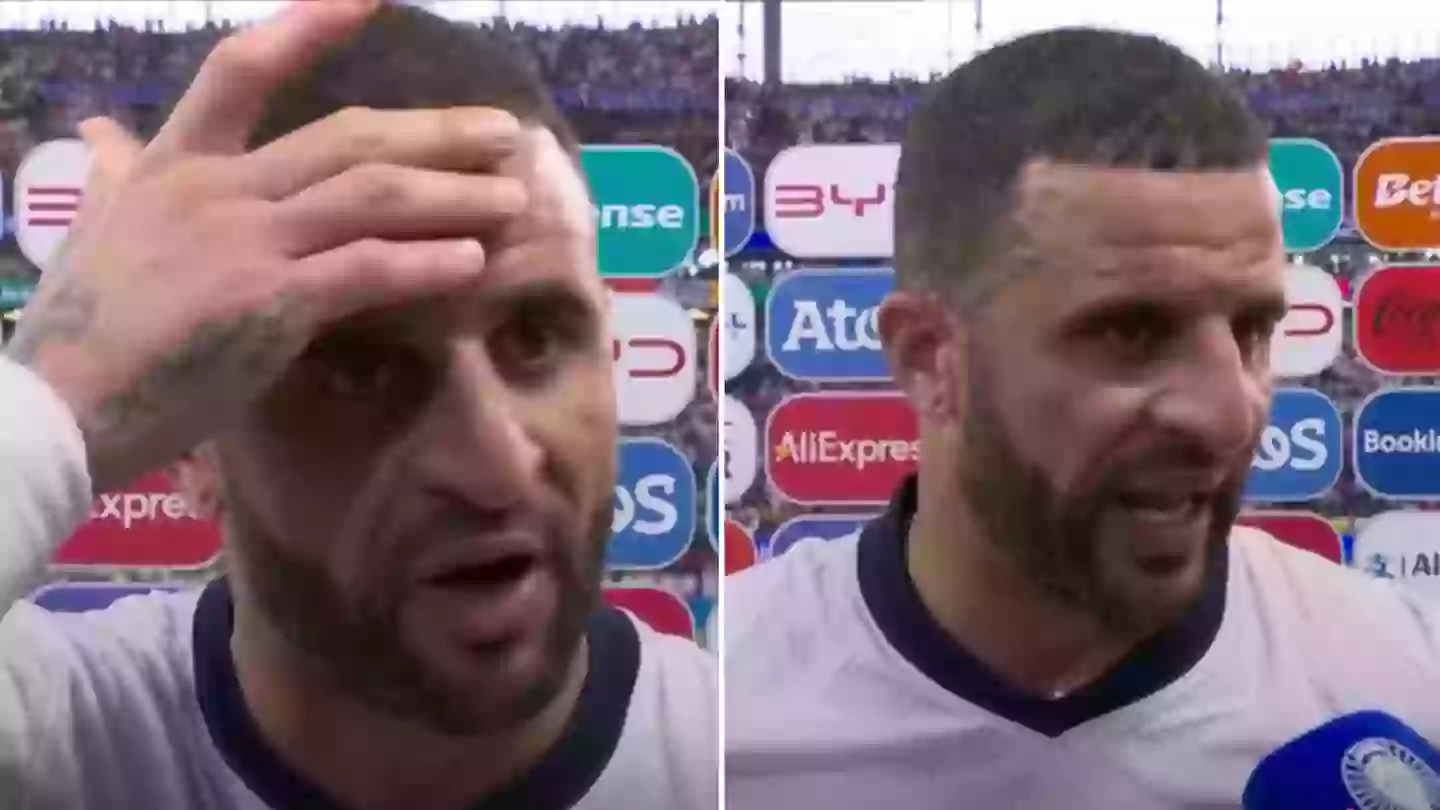 Kyle Walker rinsed for post-match interview after England's disappointing draw vs Denmark