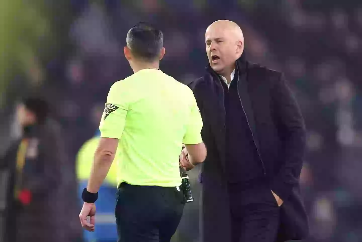 Arne Slot has received a two-game touchline ban. Image: Getty