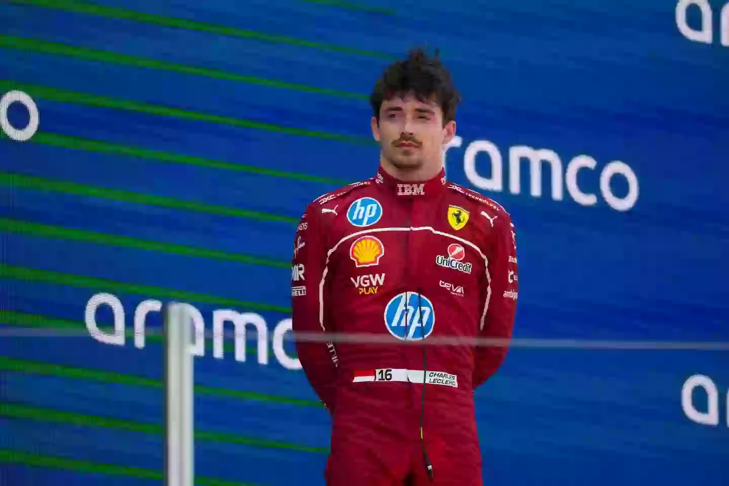 Charles Leclerc has been linked with a move away from Ferrari. Image: Getty