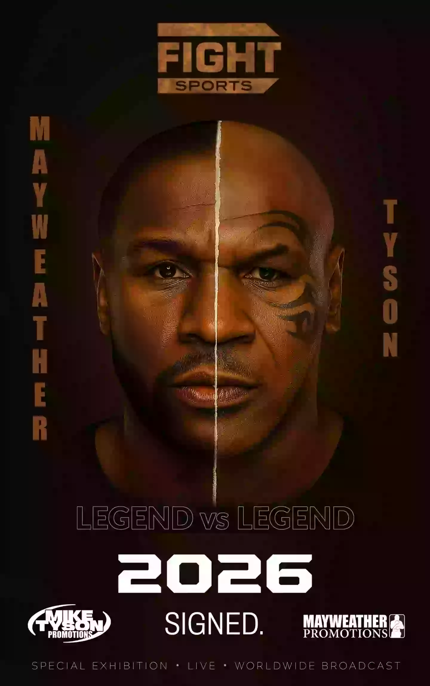 Mike Tyson shared a poster of his exhibition against Floyd Mayweather on social media. Image: X/Mike Tyson