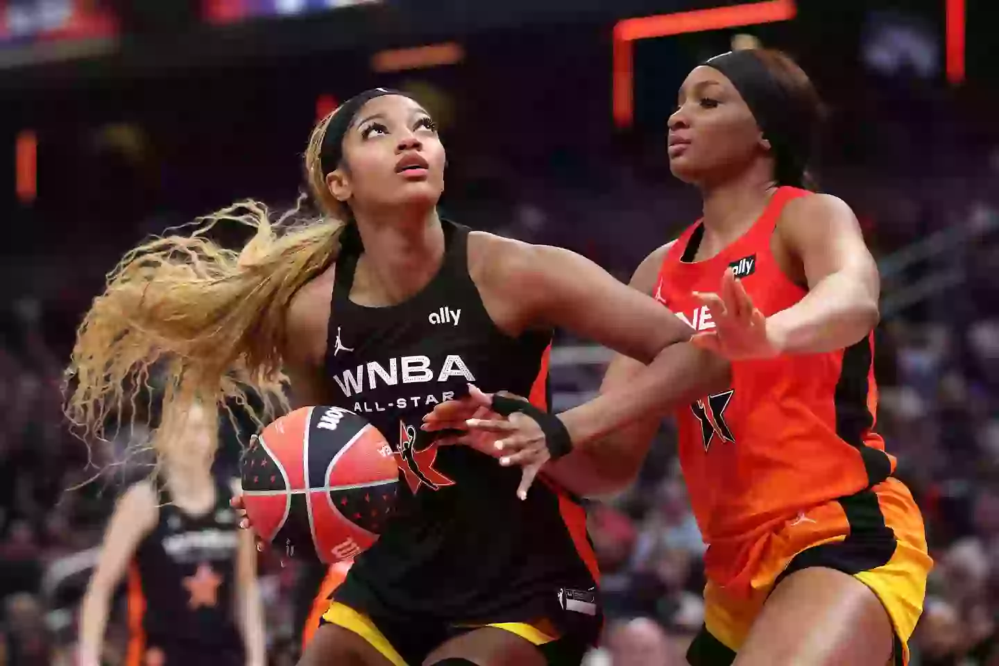 Angel Reese starred in the WNBA All-Star game on Saturday. (Image: Getty)