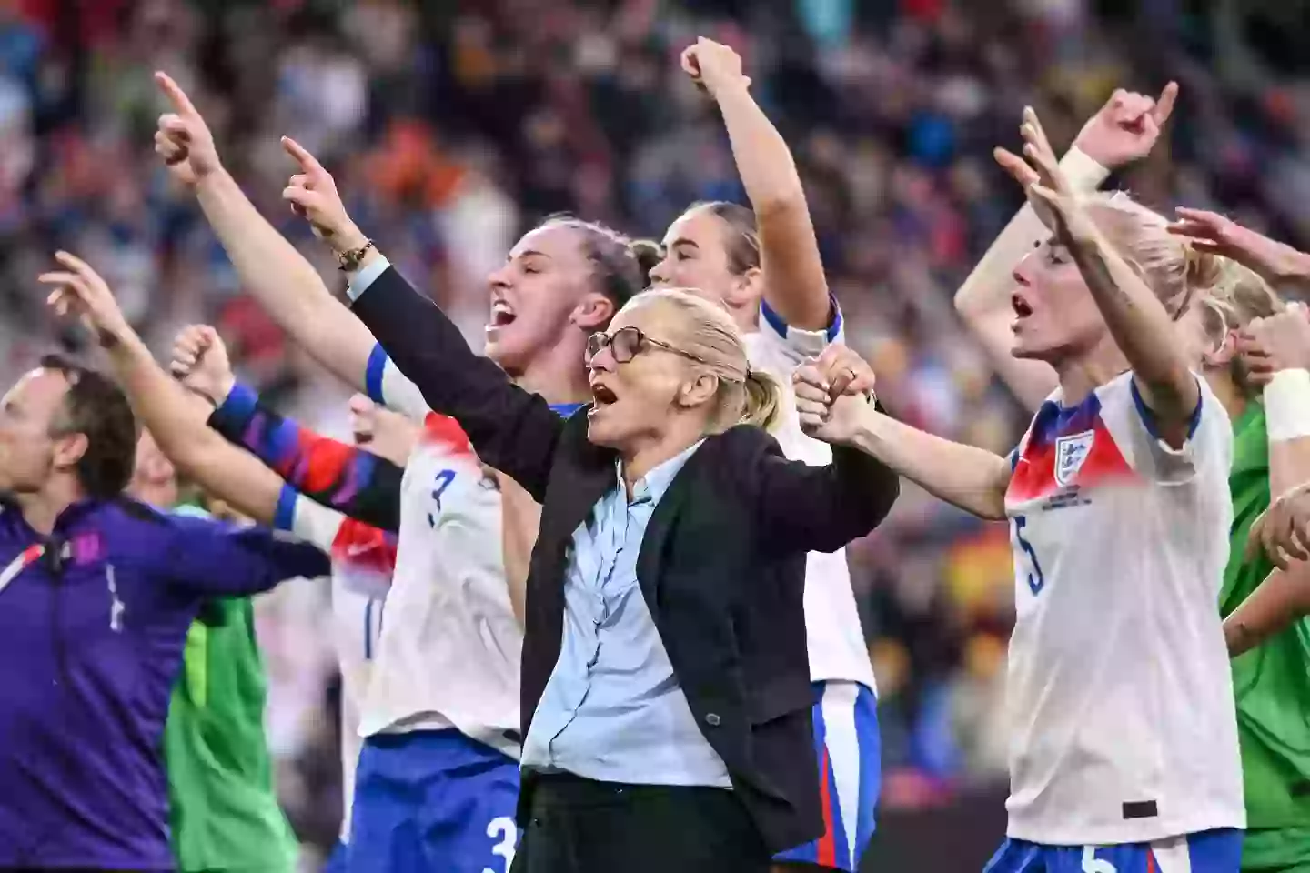 Sarina Wiegman celebrating (Image: DeFodi Images / Contributor via Getty)