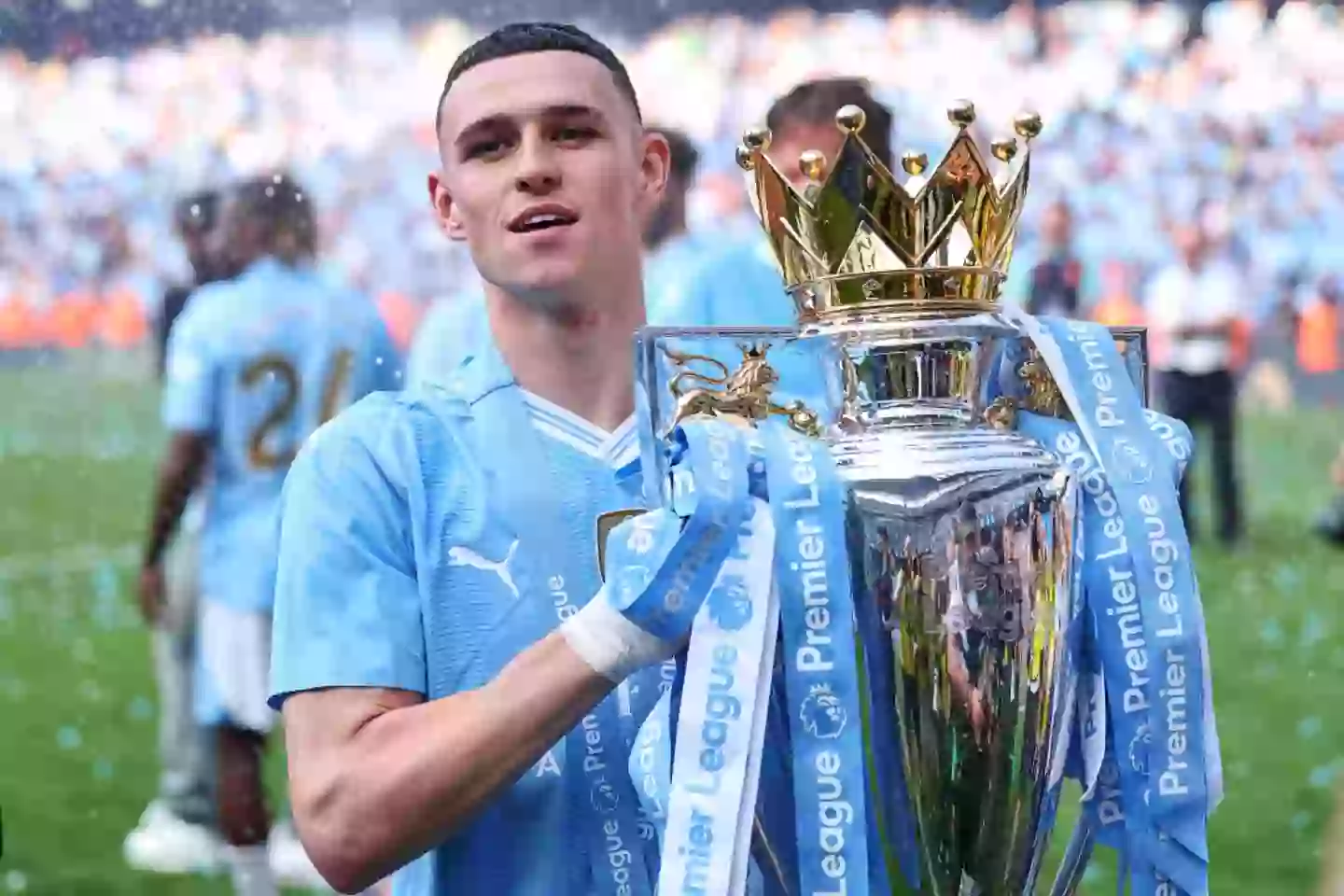 Foden has won a fourth consecutive Premier League title with Man City (Image: Getty)