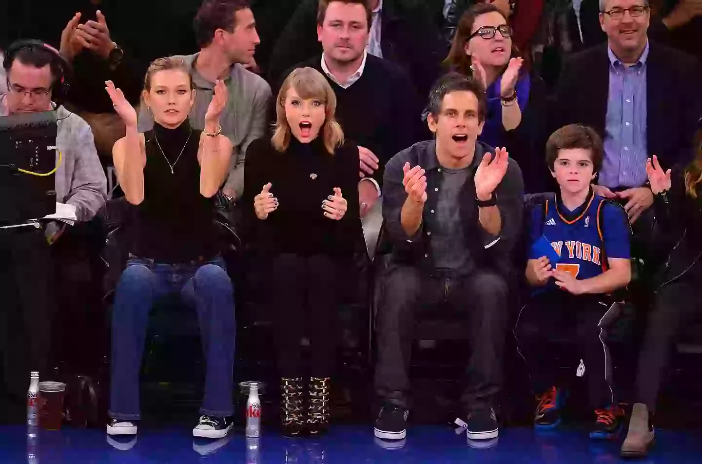 Ben Stiller and Taylor Swift were courtside for a New York Knicks game. Image: Getty