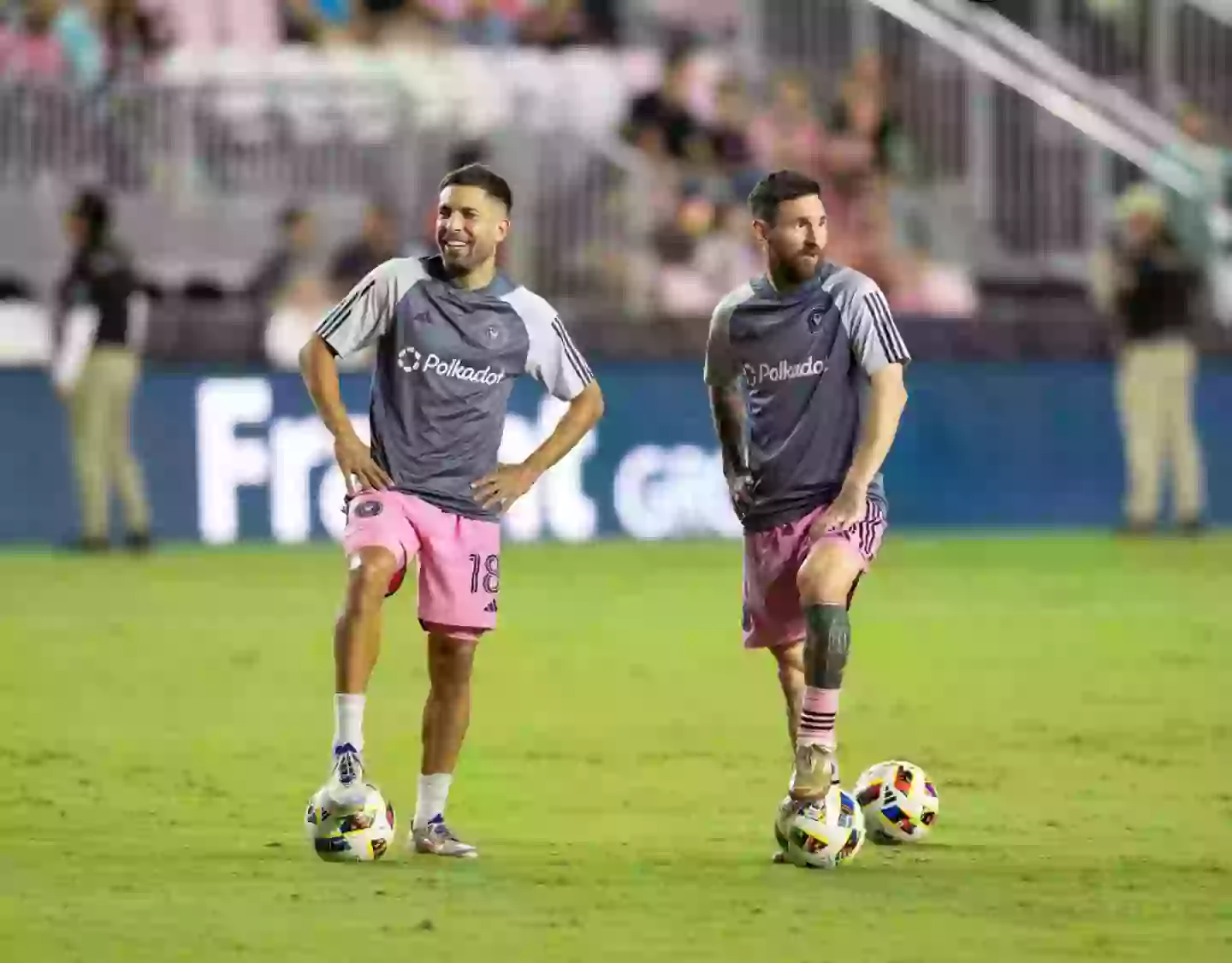 Jordi Alba and Lionel Messi play for Inter Miami (Credit:Getty)