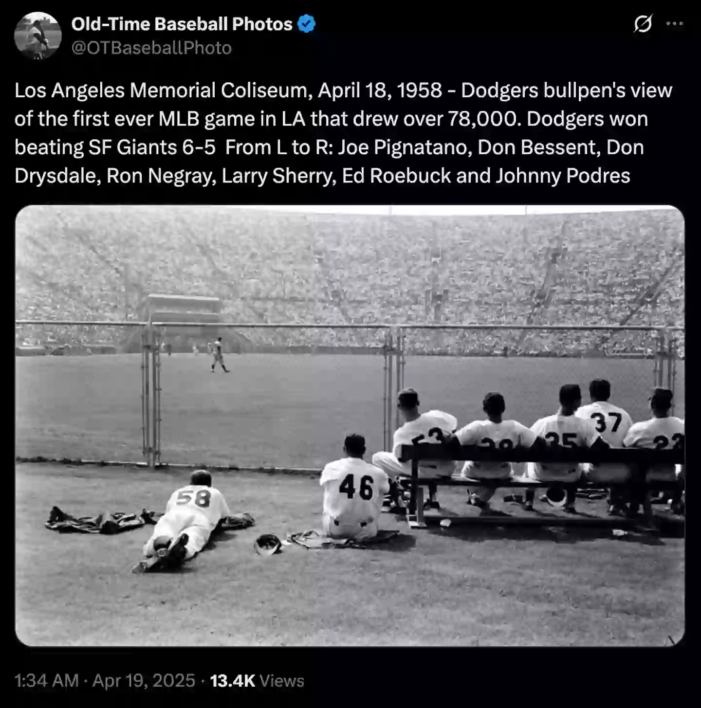 The Los Angeles Memorial Coliseum pictured in 1958 (Image: Twitter)
