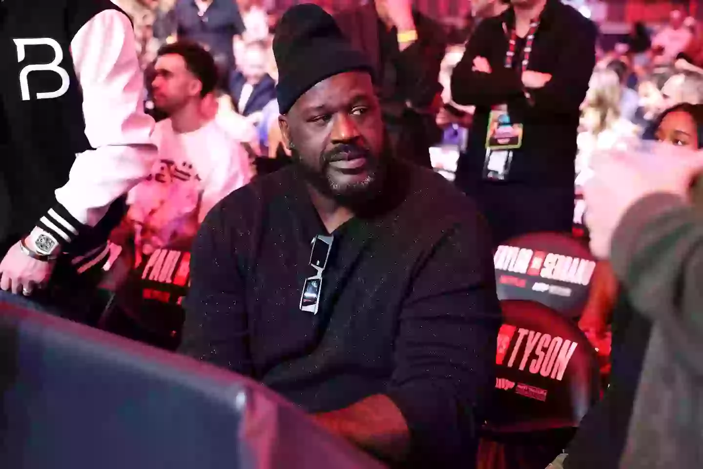 Shaquille O'Neal announced plans for an NBA vs NFL event at Mike Tyson vs Jake Paul. (Image: Getty)