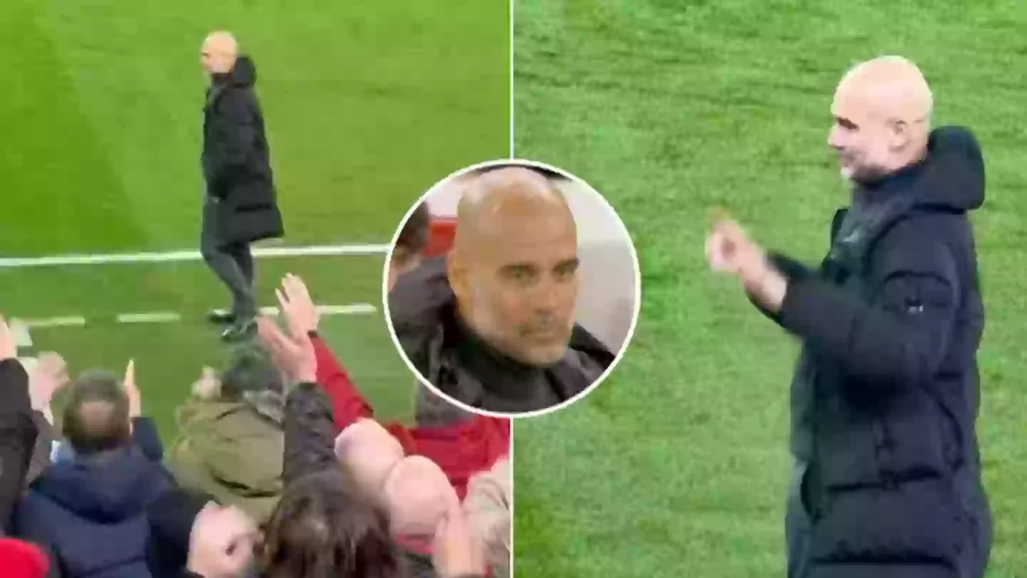 Pep Guardiola makes gesture to Liverpool crowd as Man City boss 'loses head' following brutal chant