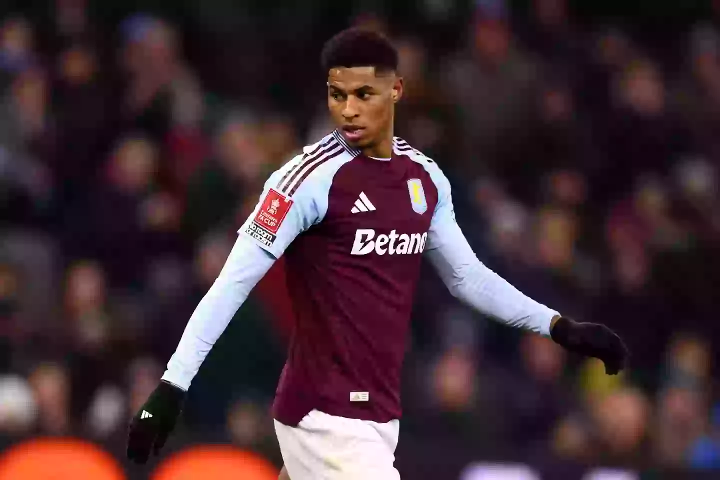Marcus Rashford made his debut off the bench for Aston Villa. Image: Getty